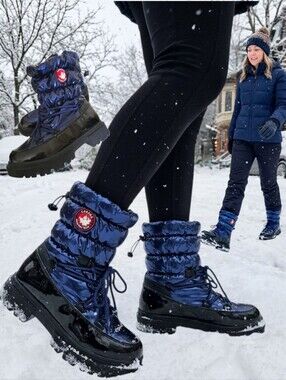 CANADA WEATHER GEAR Women's Varner Metallic Blue Snow/Winter Boots